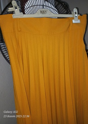 Pileli Tesettur Uzun  Etek 42-44 beden uyumludur - Görsel 3
