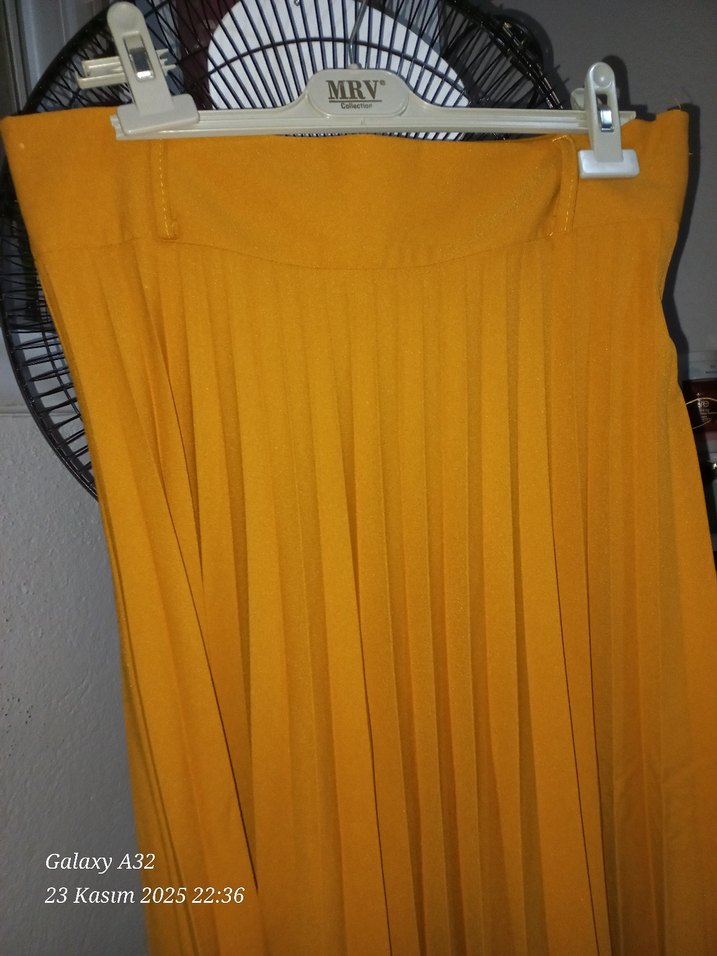 Pileli Tesettur Uzun  Etek 42-44 beden uyumludur - Görsel 3