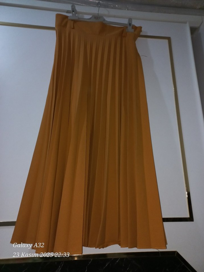 Pileli Tesettur Uzun  Etek 42-44 beden uyumludur - Görsel 5