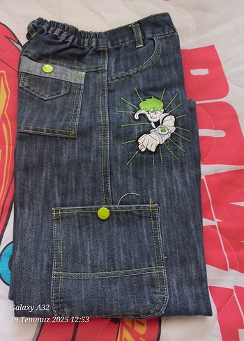 Renkli Baskılı Erkek Çocuk Kot Pantolon