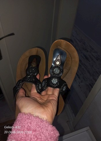 Kadin Boncuk Tasli Dolgu Topuk Terlik - Görsel 6