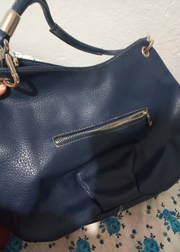 Koyu Mavi Deri Kadın Çanta - Görsel 5