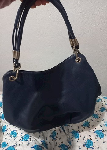 Koyu Mavi Deri Kadın Çanta - Görsel 8