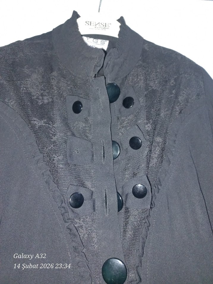 Siyah Uzun Kadın Ferace - Görsel 5