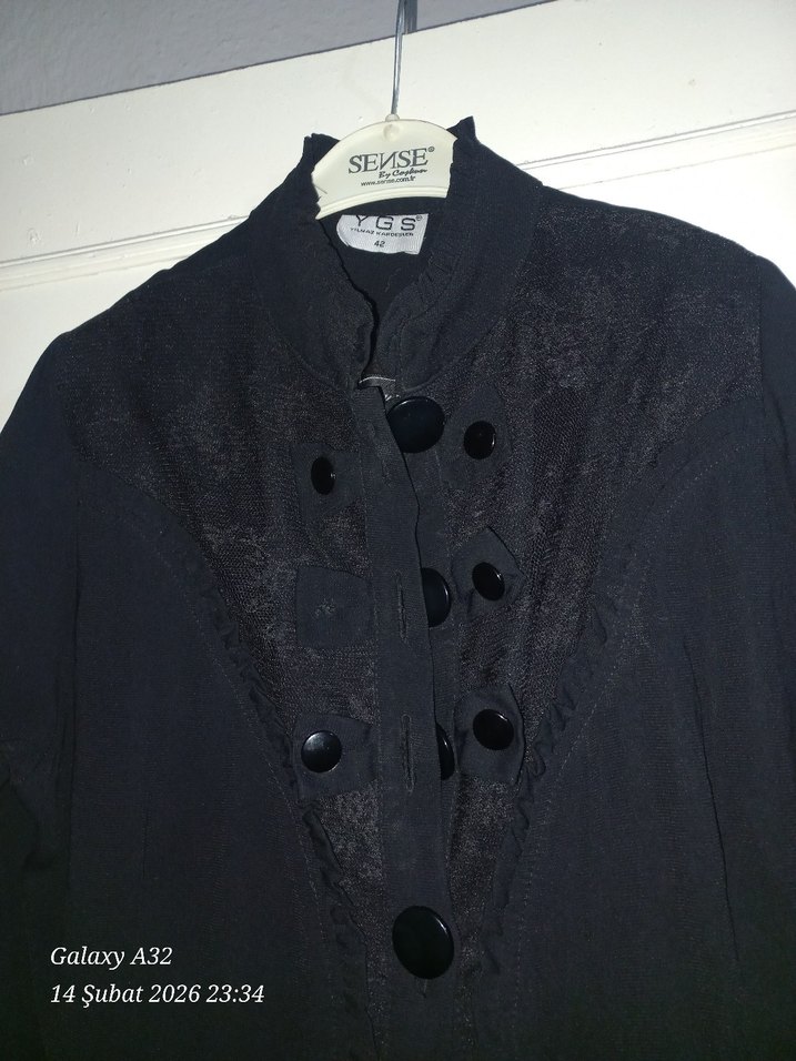 Siyah Uzun Kadın Ferace - Görsel 2