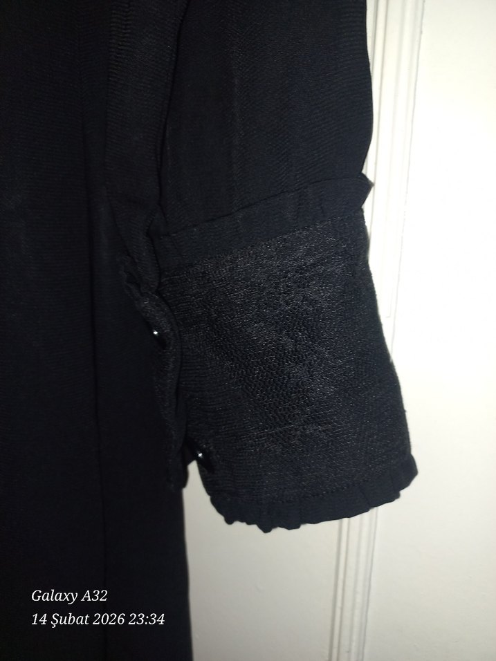 Siyah Uzun Kadın Ferace - Görsel 4