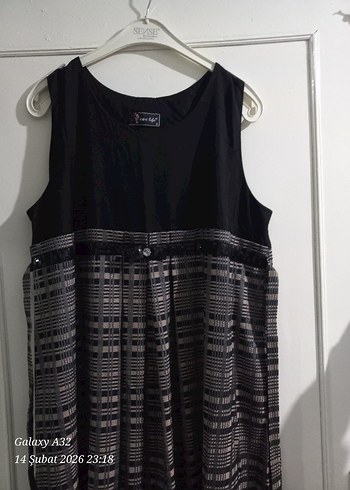 Siyah Piliseli Uzun Kadın Elbise Hamilelik - Görsel 4