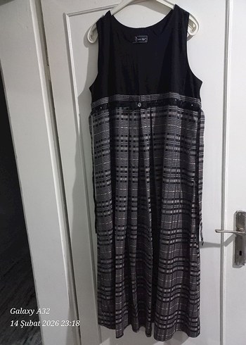 Siyah Piliseli Uzun Kadın Elbise Hamilelik - Görsel 2