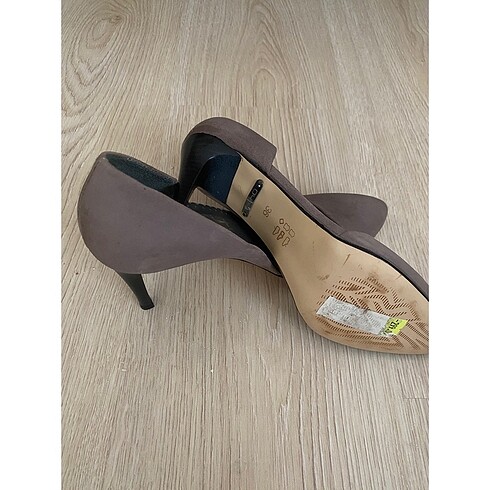 Süet bej renk stiletto - Görsel 3