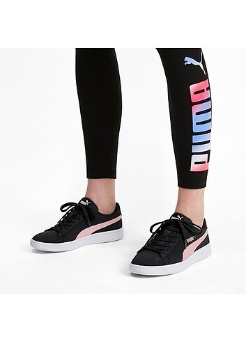 41 Beden siyah Renk Puma smash v2 buck kadın spor ayakkabı