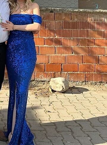 Mavi abiye elbise