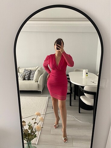 Pembe şık elbise