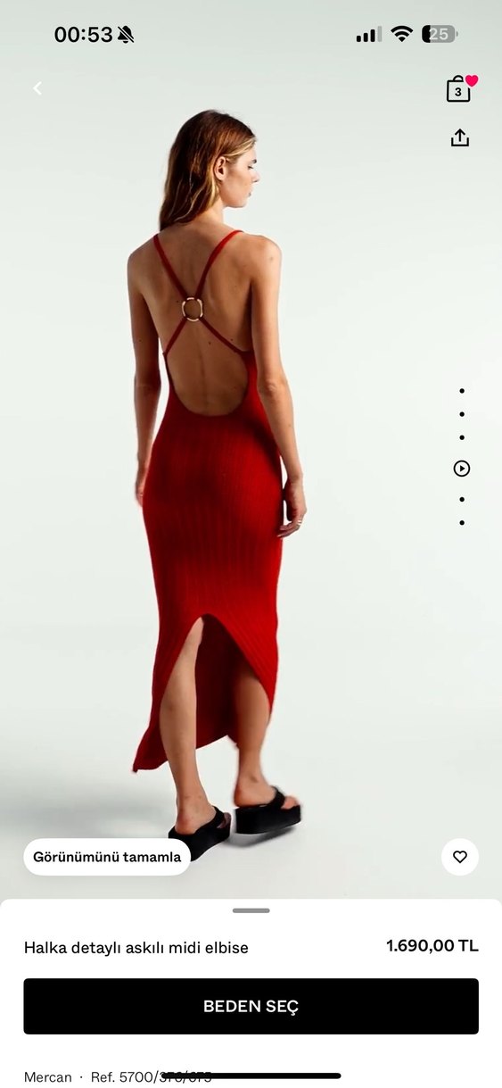 Bershka Halka Detaylı Askılı Elbise - Görsel 3