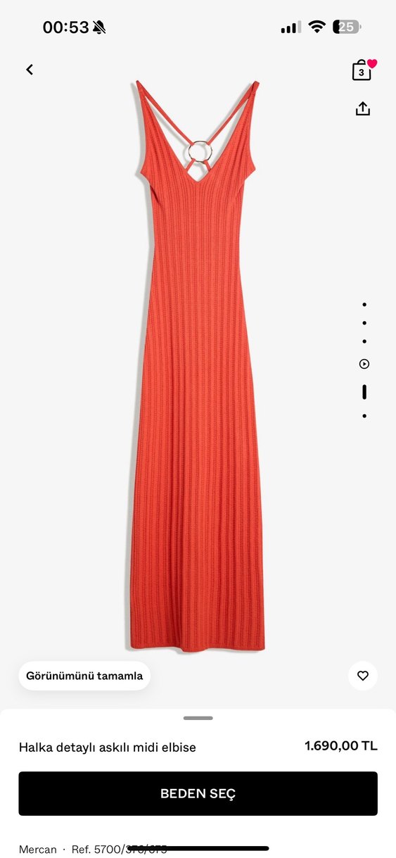 Bershka Halka Detaylı Askılı Elbise - Görsel 4