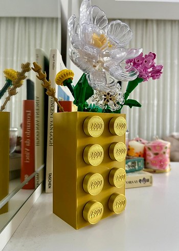 Sarı Lego Blok Vazo - Görsel 2