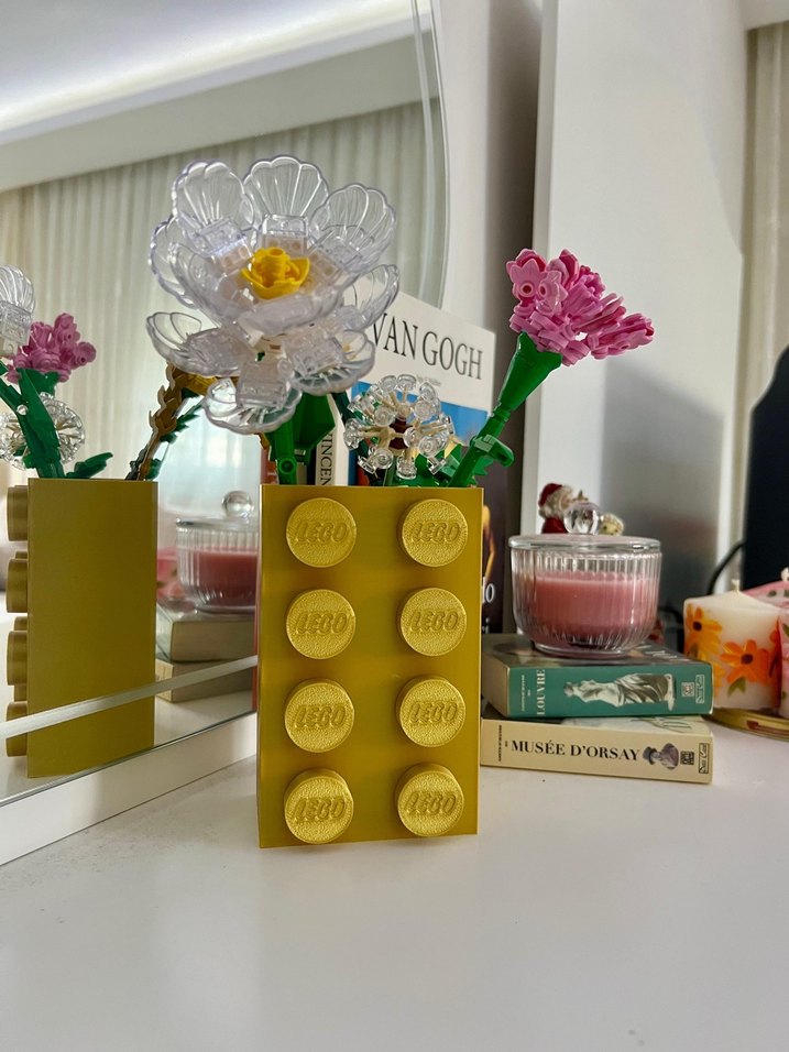 Sarı Lego Blok Vazo - Görsel 4