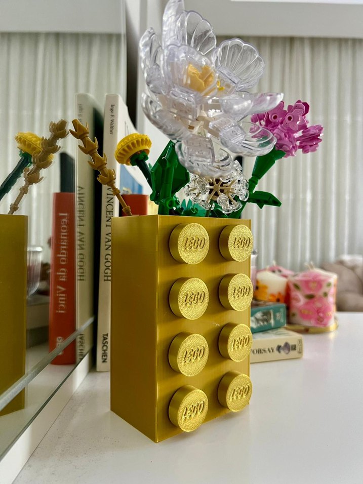Sarı Lego Blok Vazo - Görsel 2