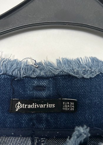 Stradivarius Kadın Mavi Geniş Kesim Midi Kot Pantolon