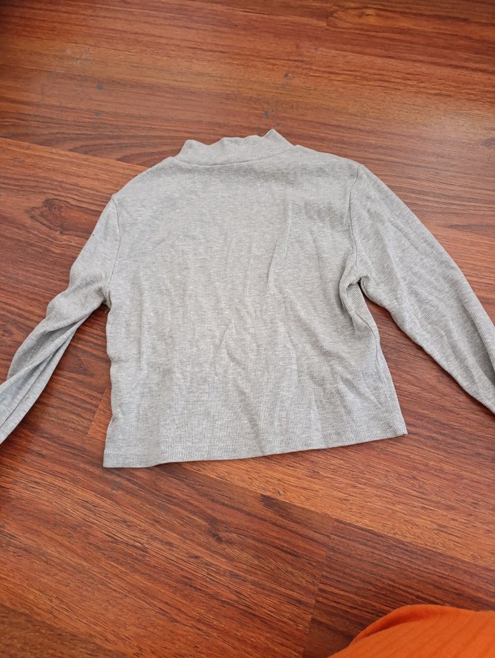 Gri Kadın Balıkçı Yaka Uzun Kollu Triko - Görsel 3