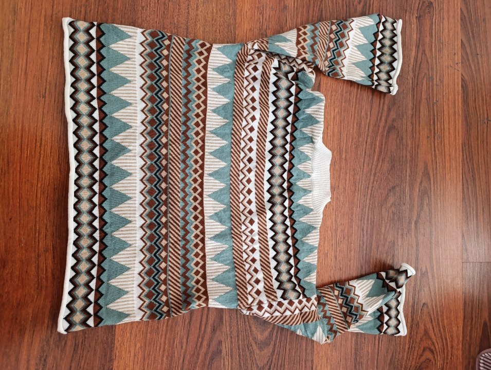 Bohem Tarzı Örgü Desenli Kadın Kazak - Görsel 2