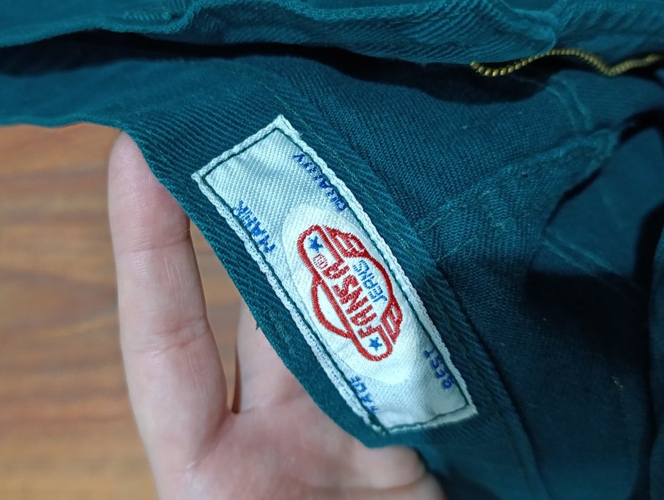 Zümrüt yeşili vintage Kadın Denim Pantolon - Görsel 2