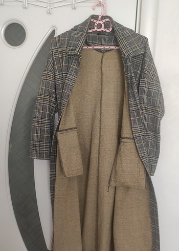 Kadın Gri Midi Düğmeli Kaban - Görsel 5