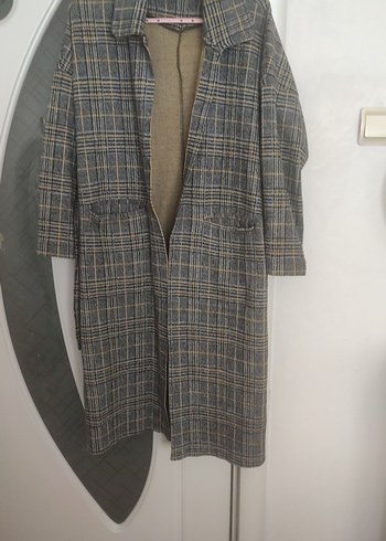 Kadın Gri Midi Düğmeli Kaban - Görsel 6