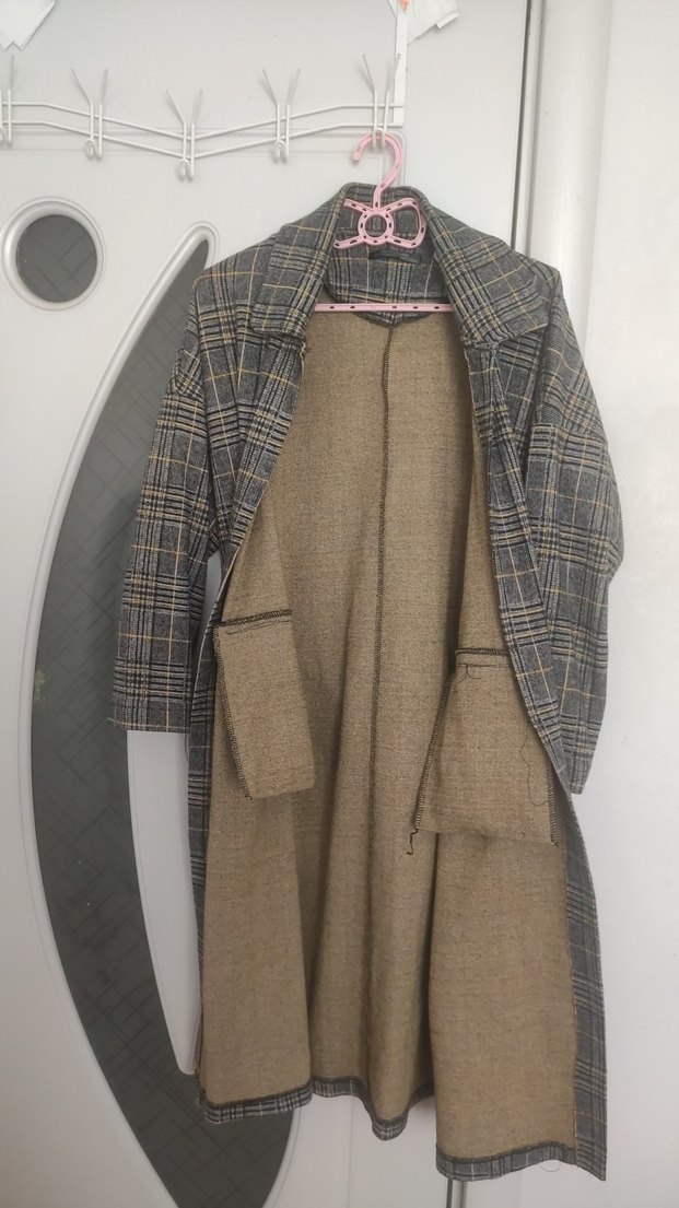 Kadın Gri Midi Düğmeli Kaban - Görsel 5