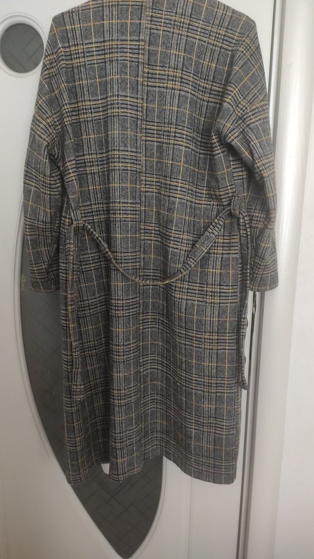 Kadın Gri Midi Düğmeli Kaban - Görsel 3