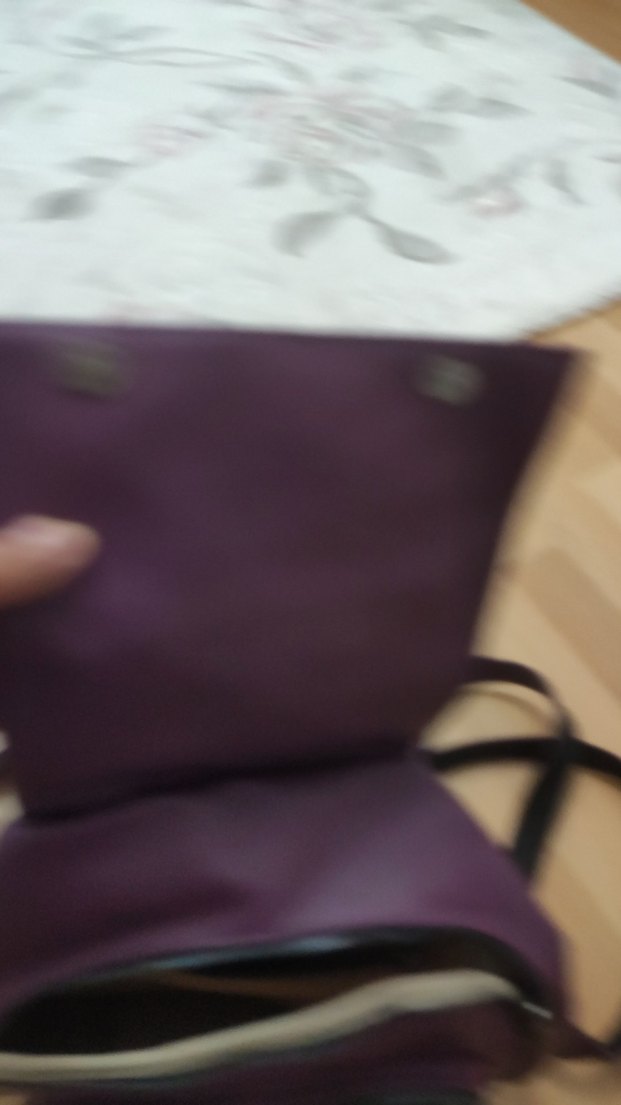 Mor Deri Kadın Sırt Çantası - Görsel 5