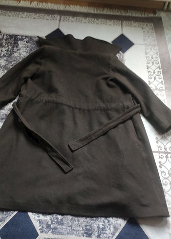 Düğmeli Uzun Kahverengi Süet Kadın Kaban - Görsel 4