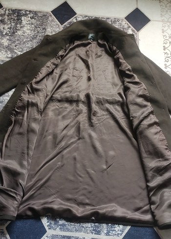 Düğmeli Uzun Kahverengi Süet Kadın Kaban - Görsel 2