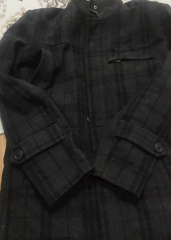 Erkek Gri Düğmeli Midi Ceket yeniden farksiz - Görsel 8