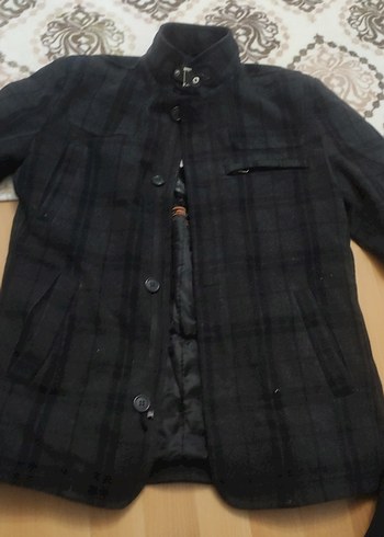 Erkek Gri Düğmeli Midi Ceket yeniden farksiz - Görsel 6