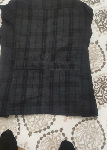 Erkek Gri Düğmeli Midi Ceket yeniden farksiz - Görsel 5