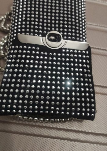 Tokalı Siyah Kadın El Çantası - Görsel 4