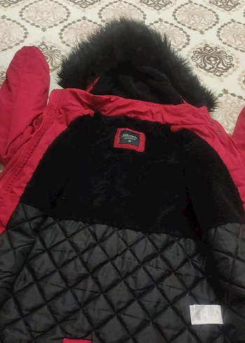 Bordo Kapüşonlu Kadın Kışlık Mont - Görsel 4