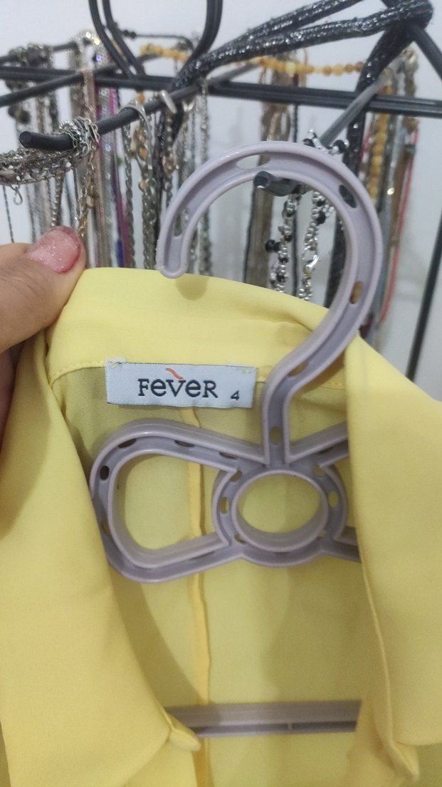 Sarı Düğmeli Kadın Midi Gömlek - Görsel 2