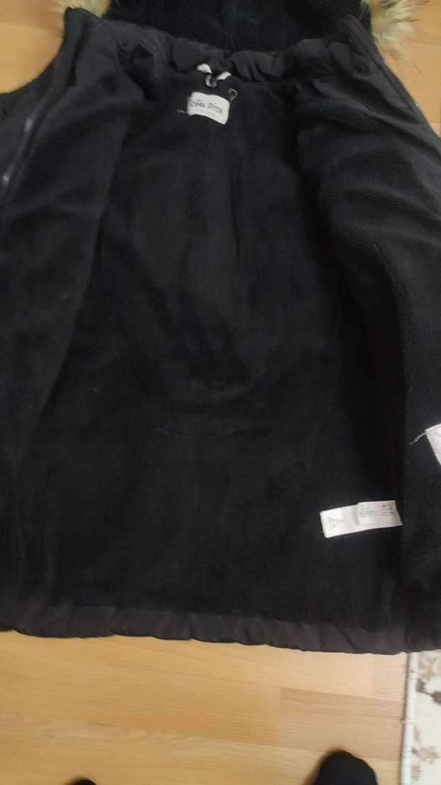 Kadın Siyah Kürklü Kışlık Mont sıfırı eş değer - Görsel 3