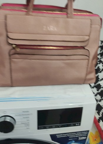 Bej Deri Fermuarlı Kadın Çantası - Görsel 2