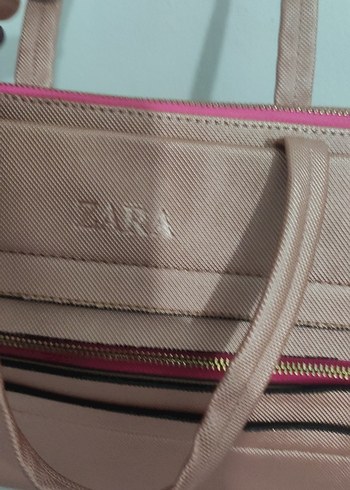 Bej Deri Fermuarlı Kadın Çantası - Görsel 7