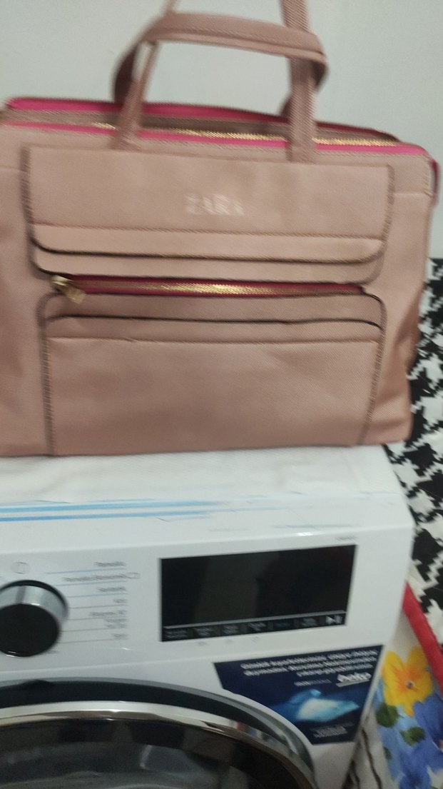 Bej Deri Fermuarlı Kadın Çantası - Görsel 2