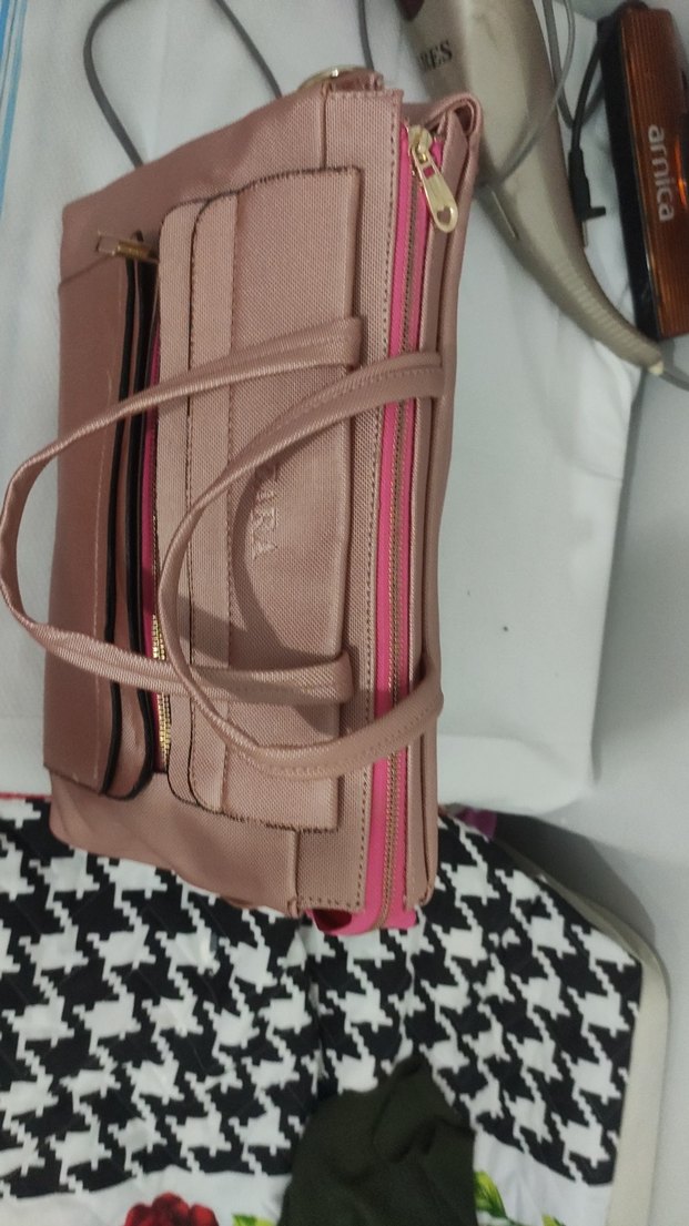 Bej Deri Fermuarlı Kadın Çantası - Görsel 4