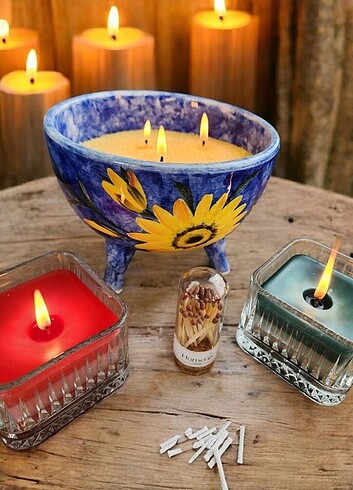 Seramik El Boyama Saksı Dekoratif Aksesuar - Görsel 2