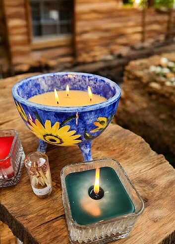 Seramik El Boyama Saksı Dekoratif Aksesuar - Görsel 2