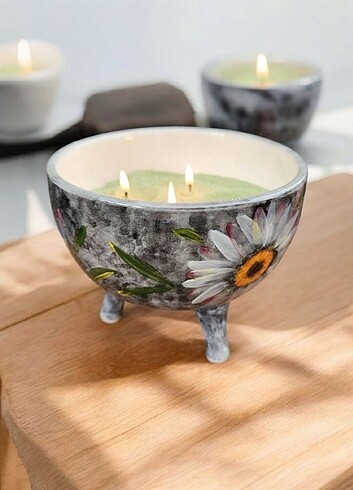 Seramik El Boyama Saksı Dekoratif Aksesuar - Görsel 3