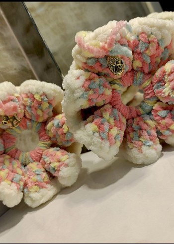 Renkli Örgü Kadın Saç Tokası - Görsel 3