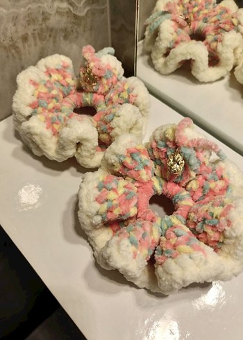 Renkli Örgü Kadın Saç Tokası - Görsel 2