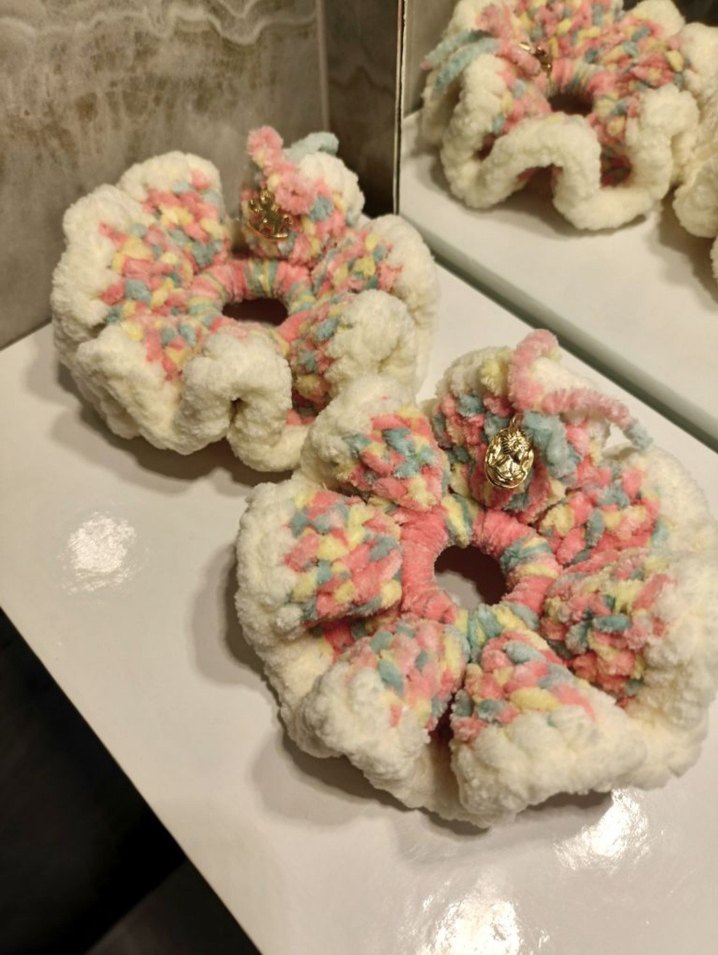 Renkli Örgü Kadın Saç Tokası - Görsel 2