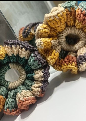 Renkli Örgü Kadın Saç Tokası - Görsel 2